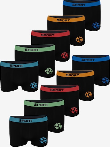 LOREZA Unterhose 'Jungen Boxershorts Fussball' in Schwarz: Vorderseite