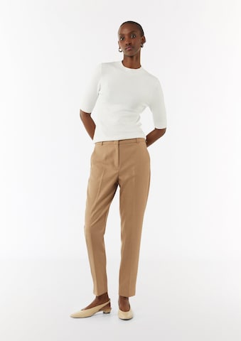 COMMA Regular Trousers with creases in Beige