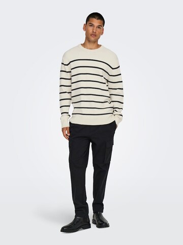 Pullover 'ONSPHIL' di Only & Sons in bianco