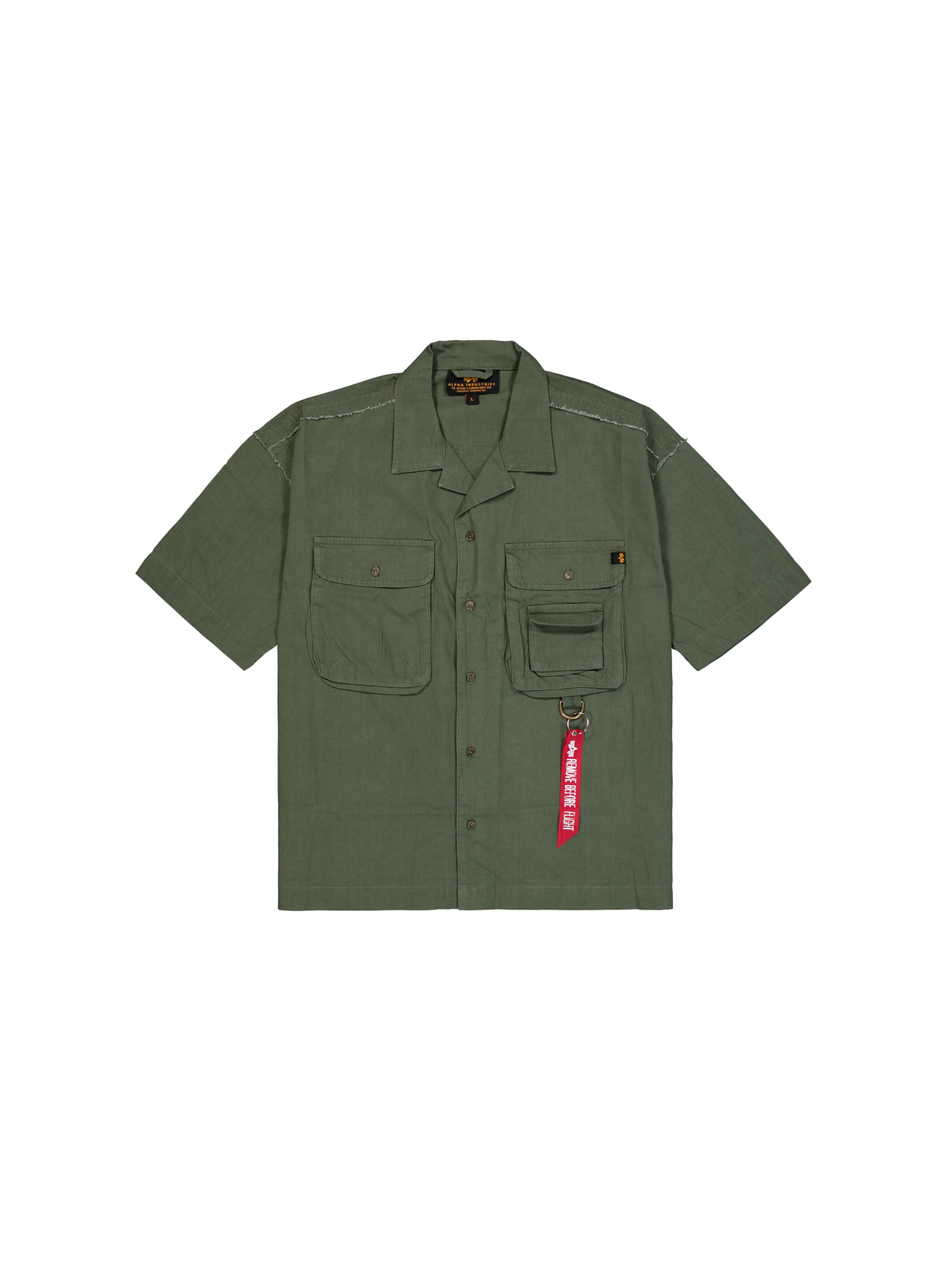 Regular fit Camicia di ALPHA INDUSTRIES in verde: frontale