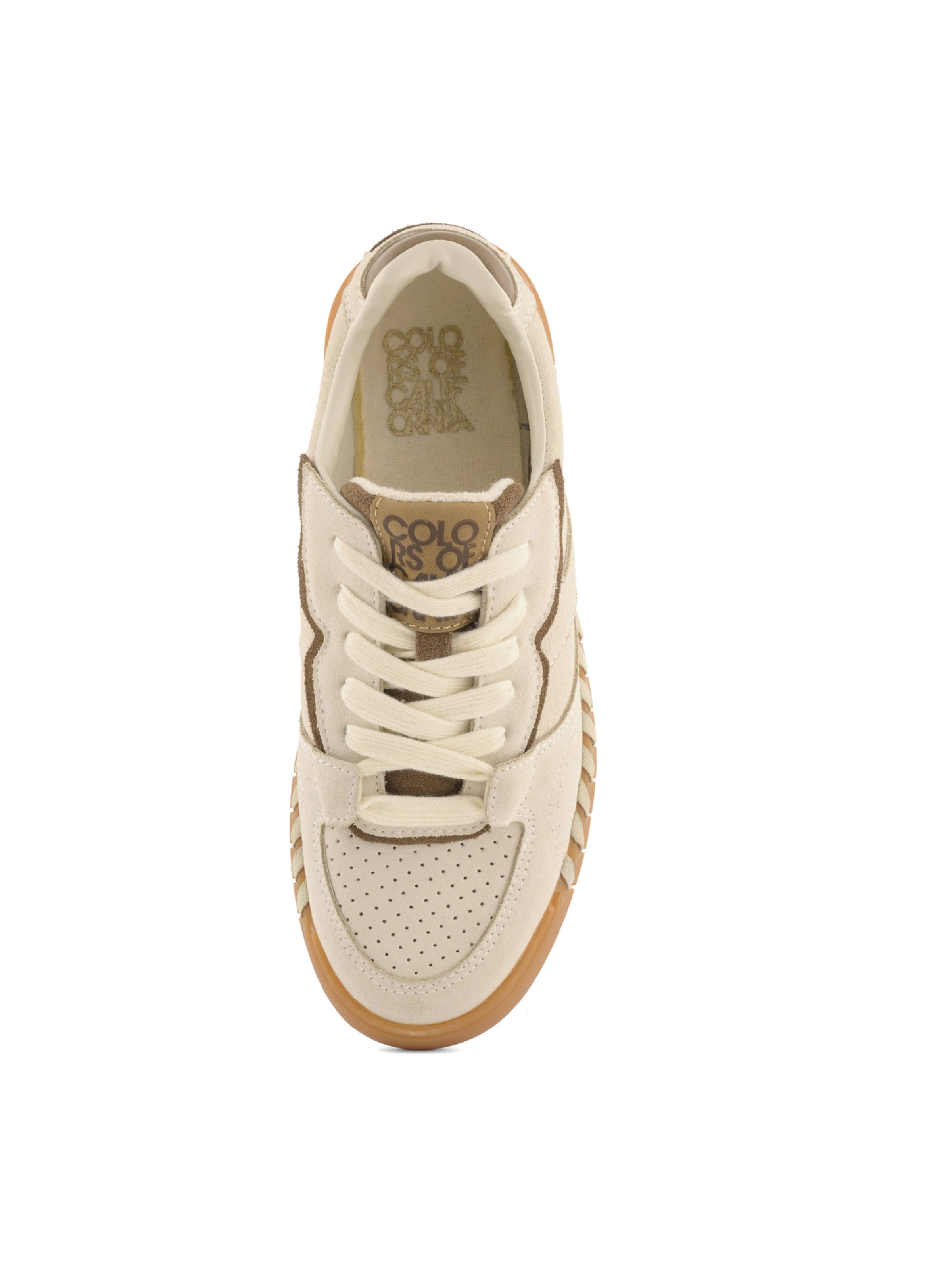 COLORS OF CALIFORNIA - Sapatilhas slip-on ' Cow suede sneaker ' em branco: topo