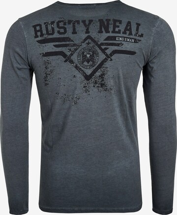 Rusty Neal Longsleeve mit großem Front-Print in Grau