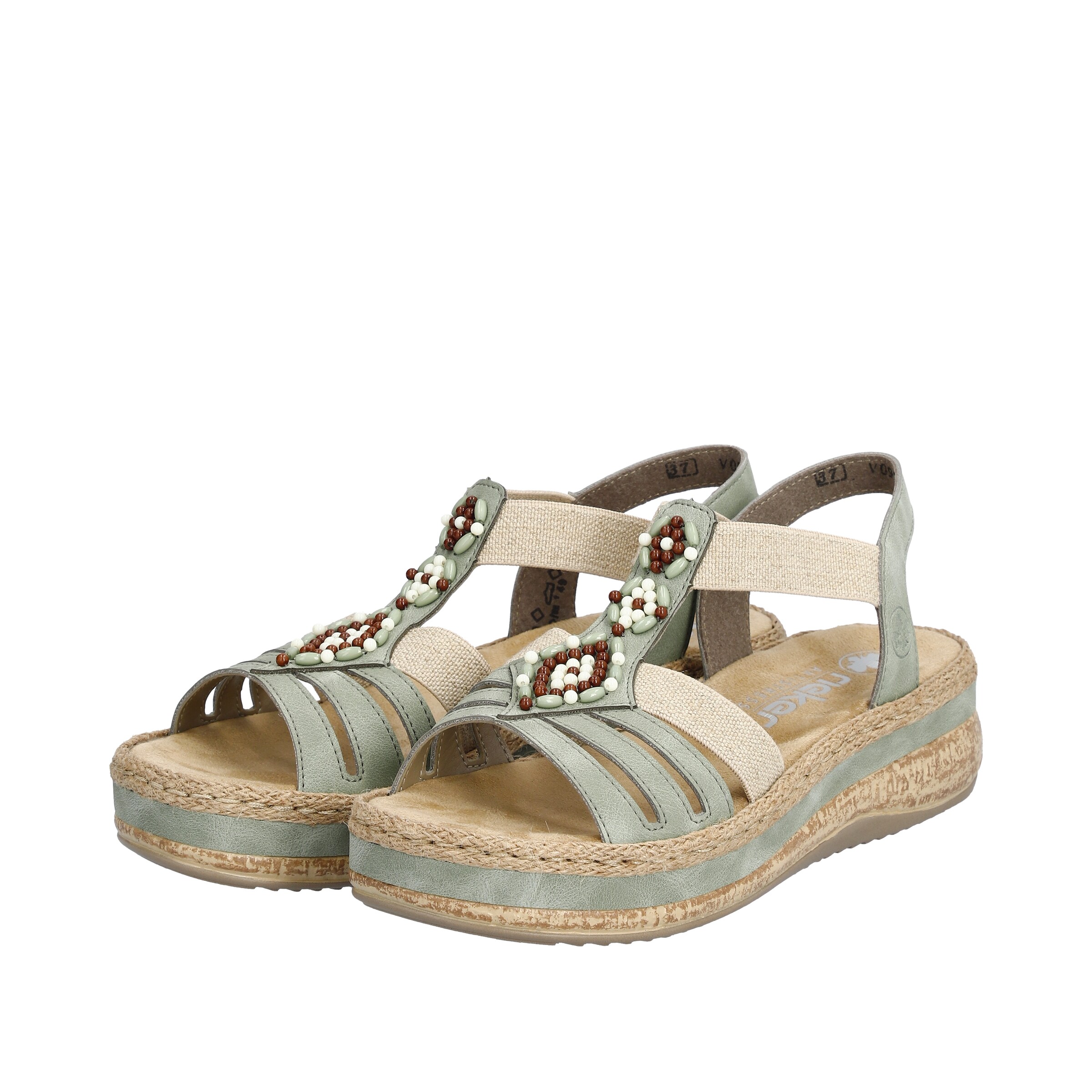 Sandales 'V0920' Rieker en vert