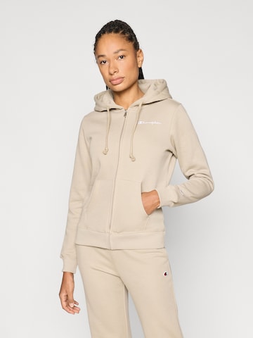 Champion Authentic Athletic Apparel - Sudadera con cremallera en beige: frente