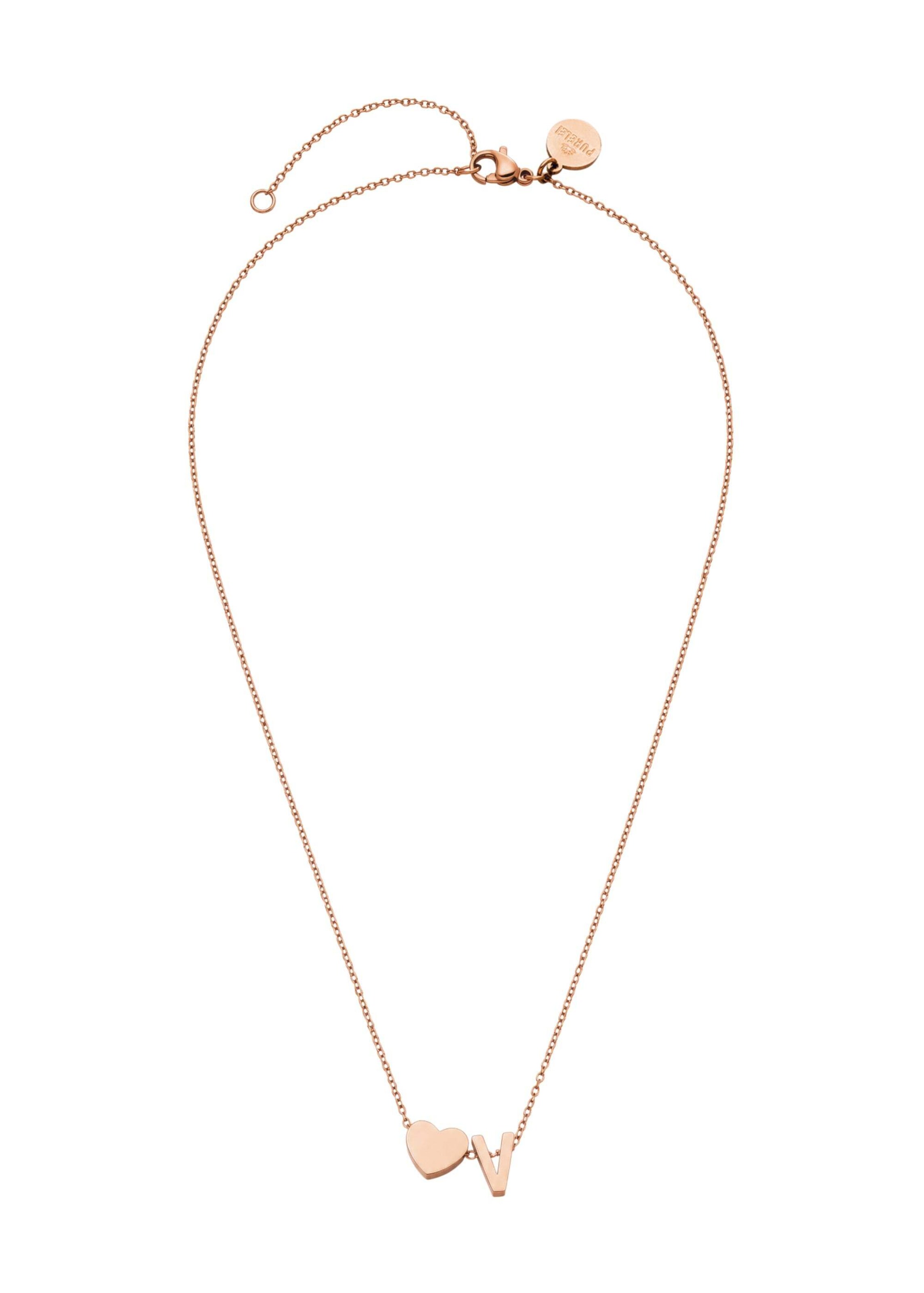 PURELEI - Cadena 'Letter Heart V' en oro: frente