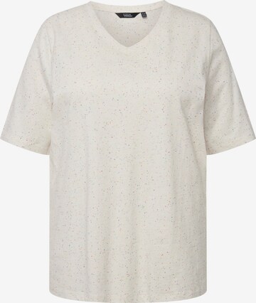 T-shirt Ulla Popken en beige : devant