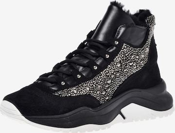 Baldinini High-Top Sneakers in Black: front