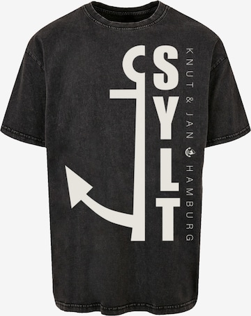 F4NT4STIC Shirt 'Sylt Anker Knut & Jan Hamburg' in Zwart: voorkant