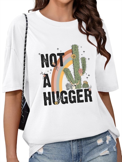 GORHEY Shirt 'Women's Summer Short-Sleeve Shirt with Cactus Print Tees'‌‌‌‌‌ in weiß, Produktansicht