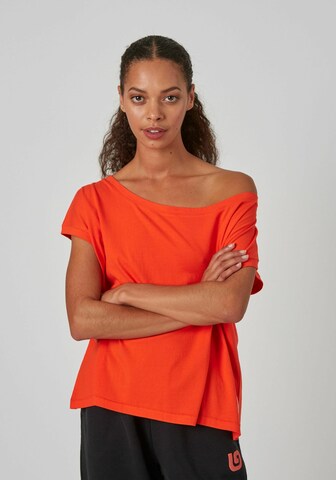 THAT GORILLA BRAND Shirt 'RAFIKI WIDENECK T- TANGERINE' in Orange: front