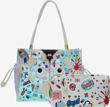 MYMO - Shopper 'Pop Eyetheme' em azul: frente
