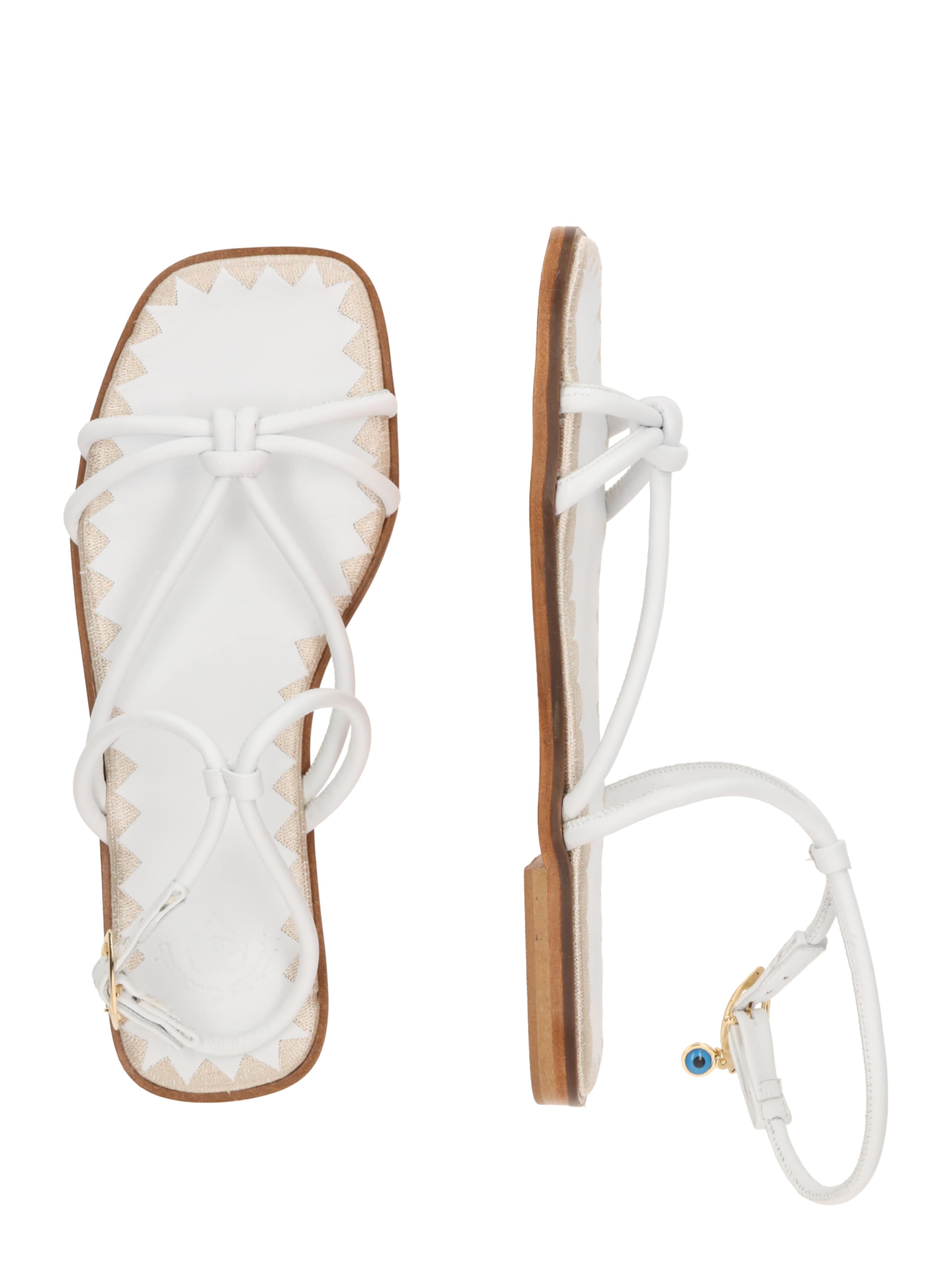 Marietta's Fantasy - Sandalias con hebilla 'Elissavet' en blanco