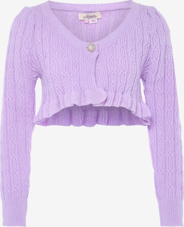 aleva Knit Cardigan in Purple: front