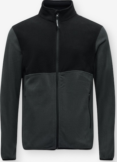 Giacca di pile 'JWHFLAME' in XL JACK & JONES di colore grigio scuro / nero, Visualizzazione prodotti