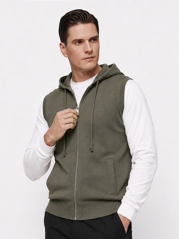 ALLTHEMEN Gebreid vest 'Luftmasche' in Groen