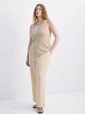 MANGO Loosefit Bukser 'Lino' i gul