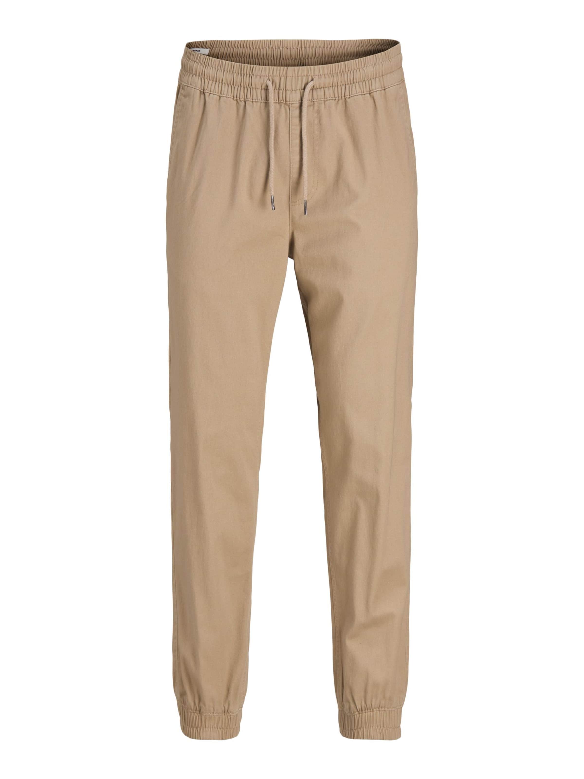 JACK & JONES Workout Pants in Beige: front
