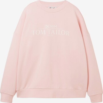 TOM TAILOR DENIM Sweatshirt in Pink: predná strana