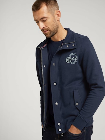 TOM TAILOR Zip-Up Hoodie in Blue