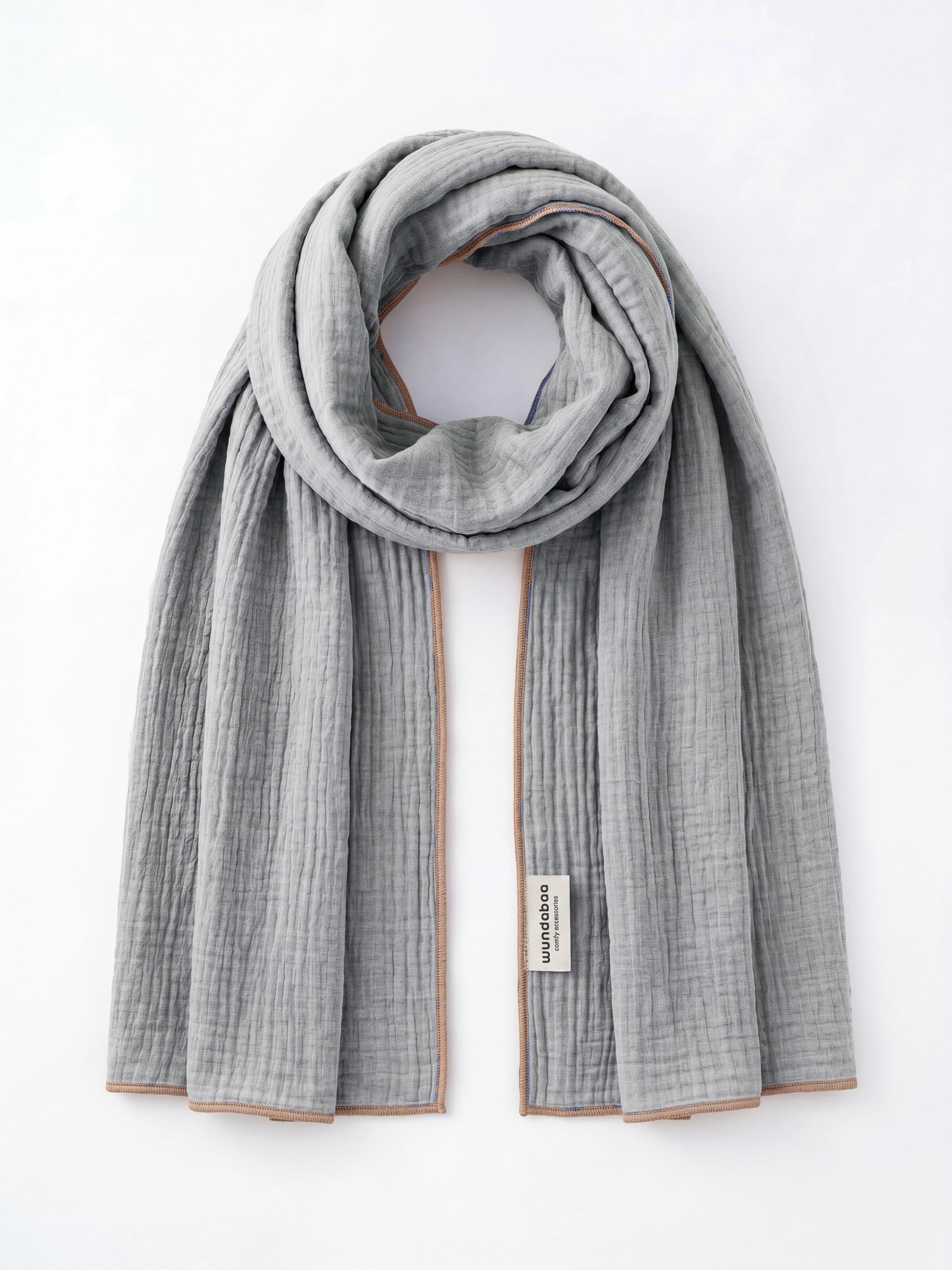 wundabaa Scarf 'mus 180x65' in Grey: front