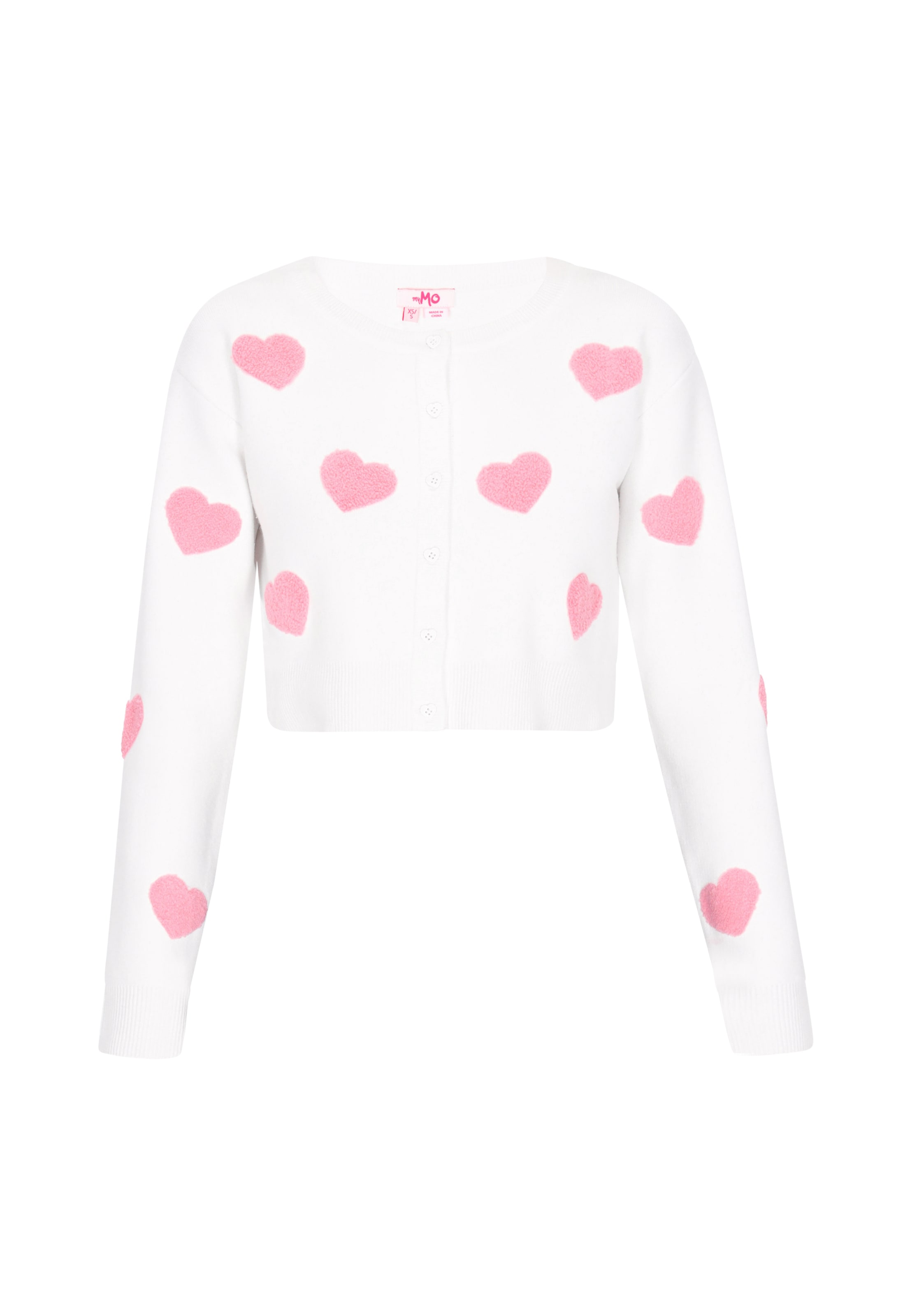 MYMO Neuletakki värissä valkoinen: etupuoli