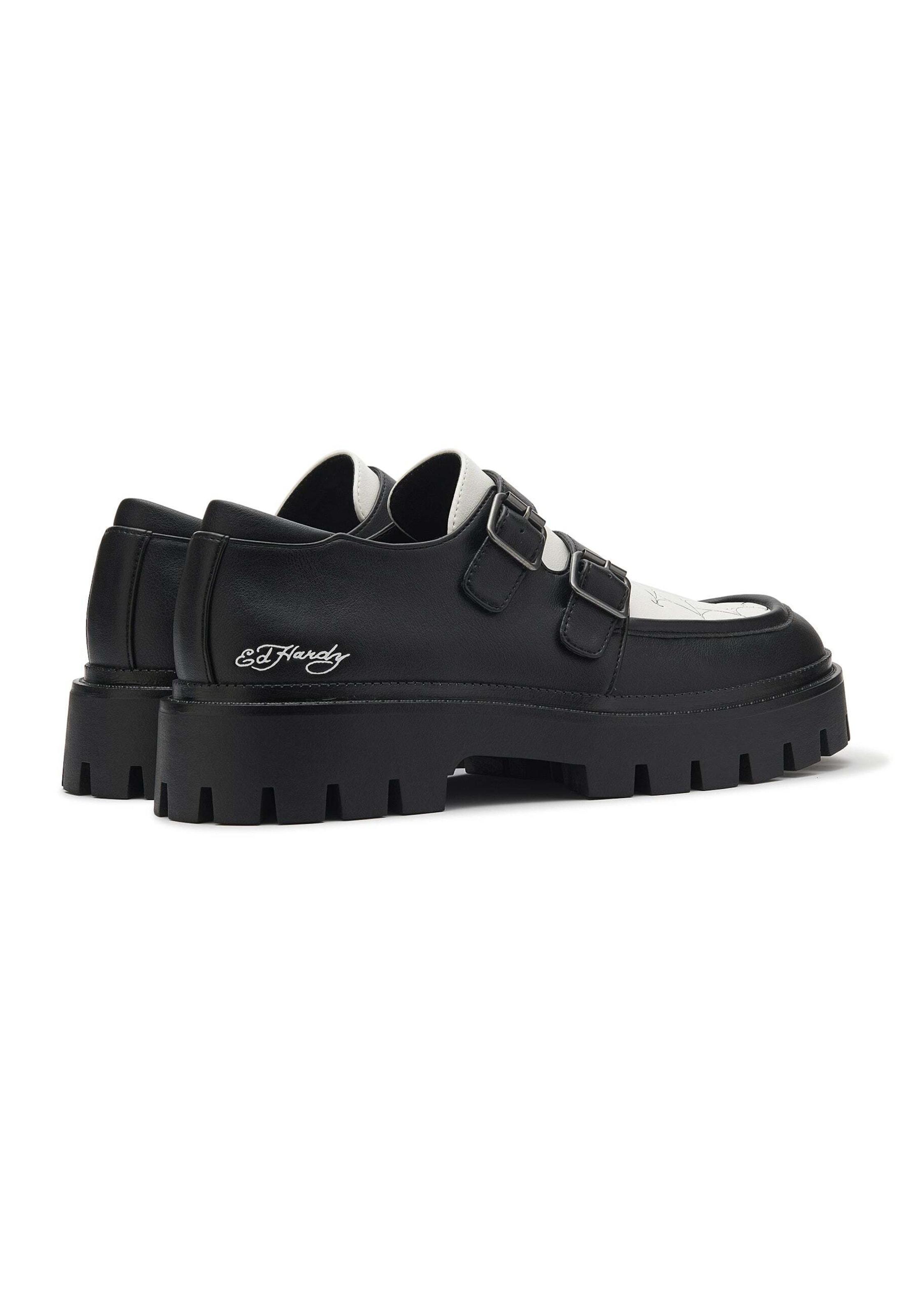 Mocasini de la Ed Hardy pe negru: spate