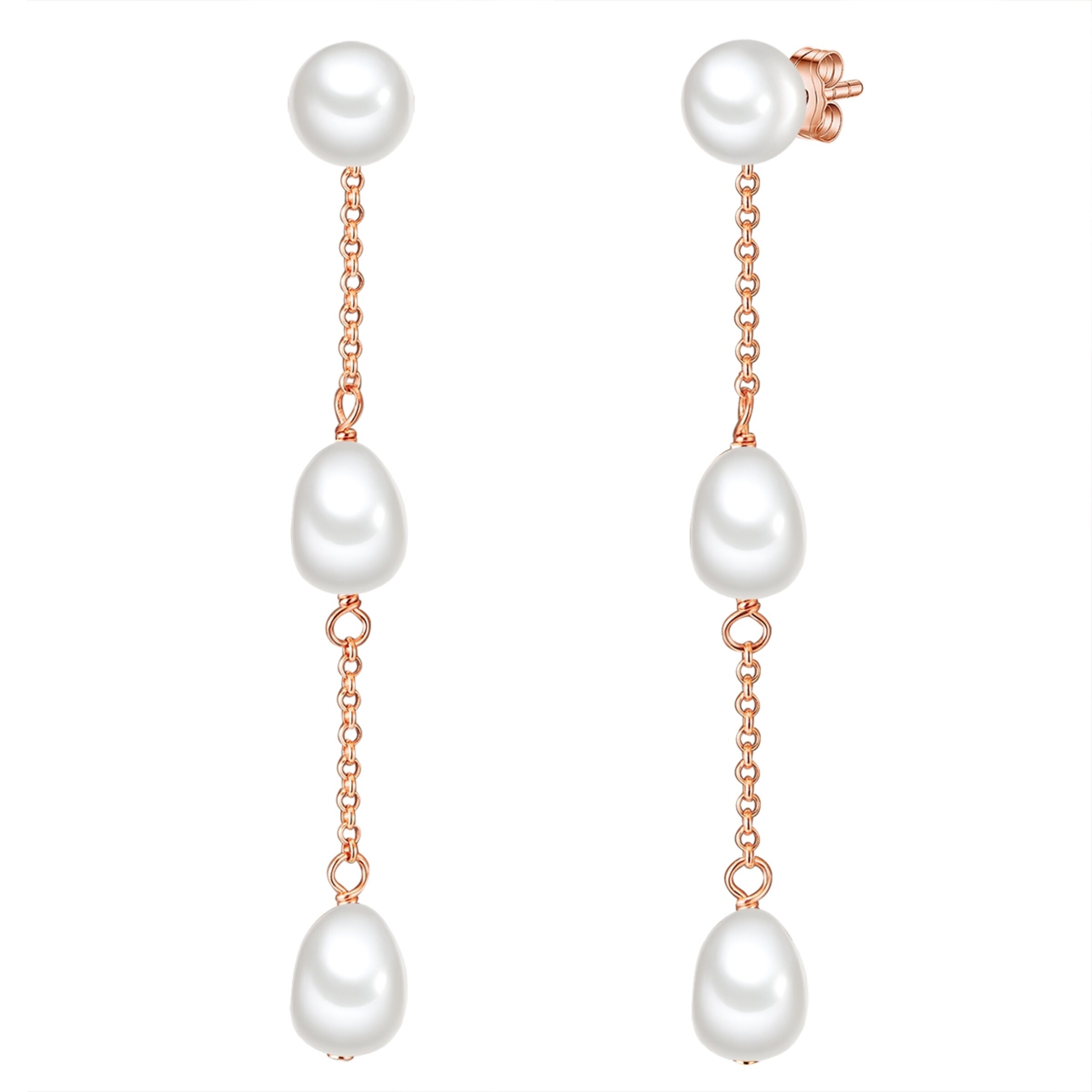 Valero Pearls - Pendientes en oro: frente