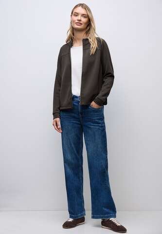 STREET ONE Zip-Up Hoodie in Brown