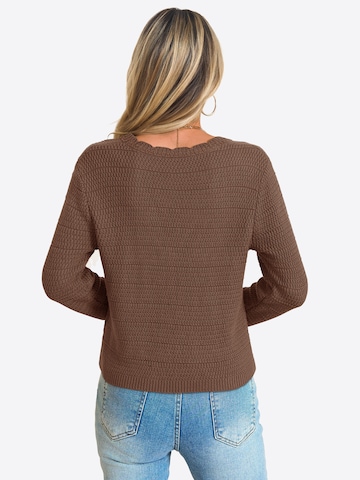 Geacă tricotată de la Imily Bela pe maro: spate