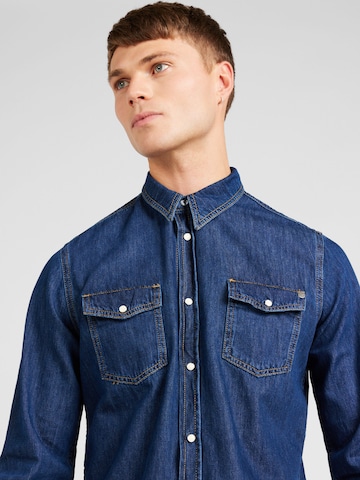 Pepe Jeans Regular fit Button Up Shirt 'HAMMOND' in Blue