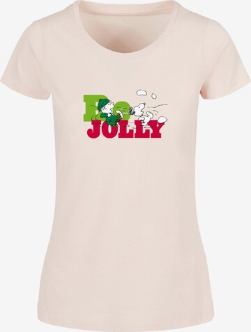 Merchcode Shirt 'Peanuts Be Jolly' in Roze: voorkant