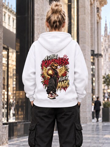 LUNØIR StudioSweater majica 'BOSS Femme Holiday Angel' - bijela boja