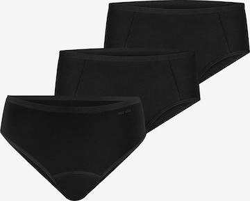 Nur Die Periodenslip ' Protection Trio Panty mittelstark extrastark ' in Schwarz: Vorderseite