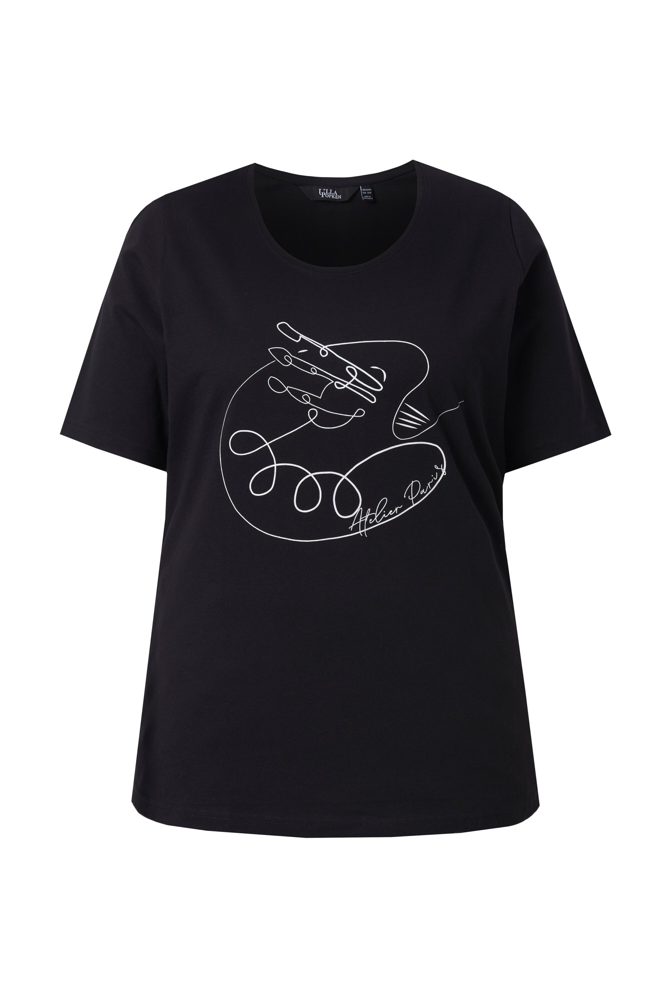 Ulla Popken T-Shirt in Schwarz: Vorderseite