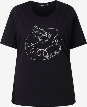Ulla Popken T-Shirt in Schwarz: Vorderseite