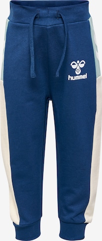 Hummel Regular Workout Pants in Blue: front