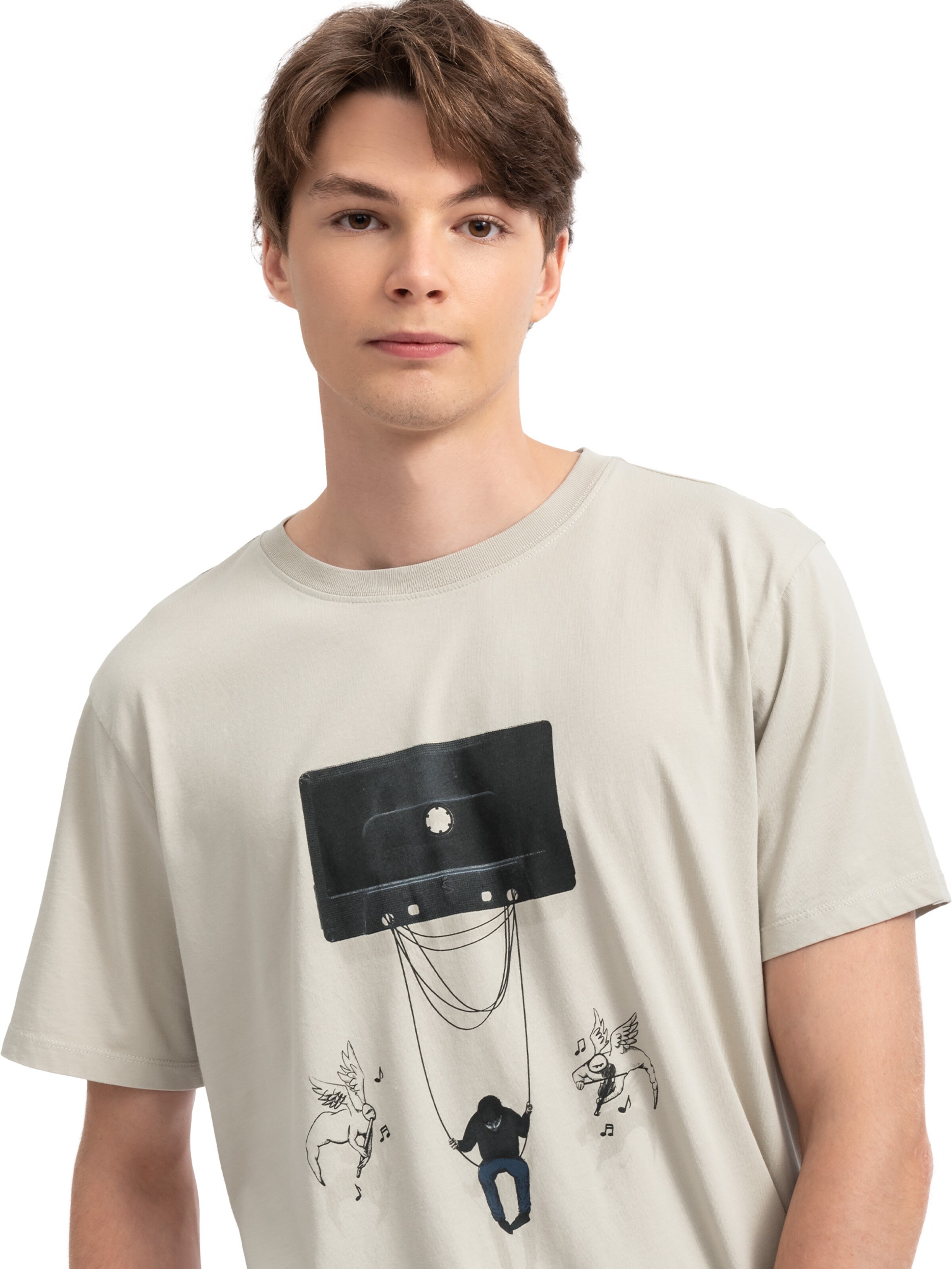 T-Shirt 'Tekbant' Kaft en beige