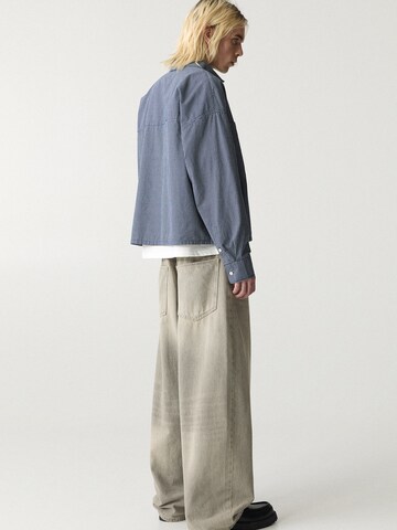 Pull&Bear Comfort fit Srajca | modra barva