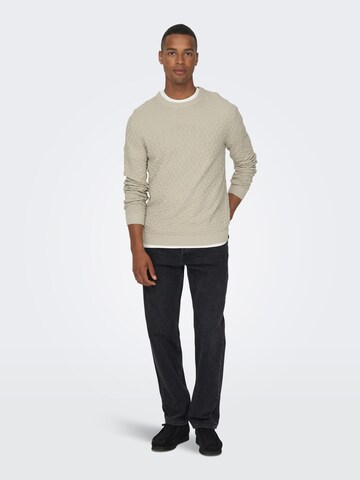 Only & Sons Sweater 'Kalle' in Beige