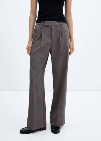 Wide Leg Pantalon à plis 'aros' MANGO en gris : devant