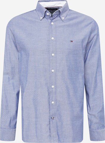 TOMMY HILFIGER Button Up Shirt 'Dobby' in Blue: front