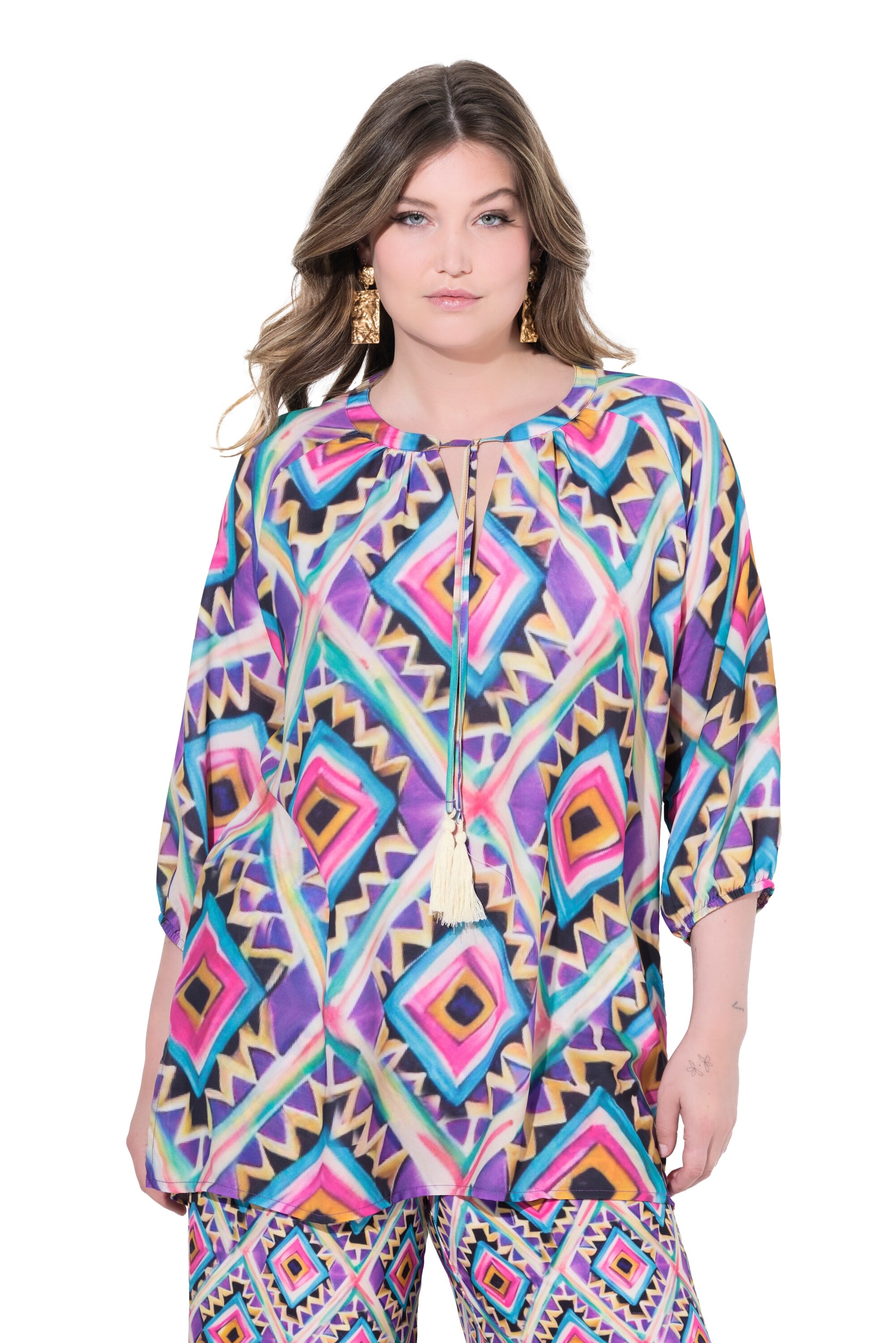 MIAMODA Tunic in Purple: front