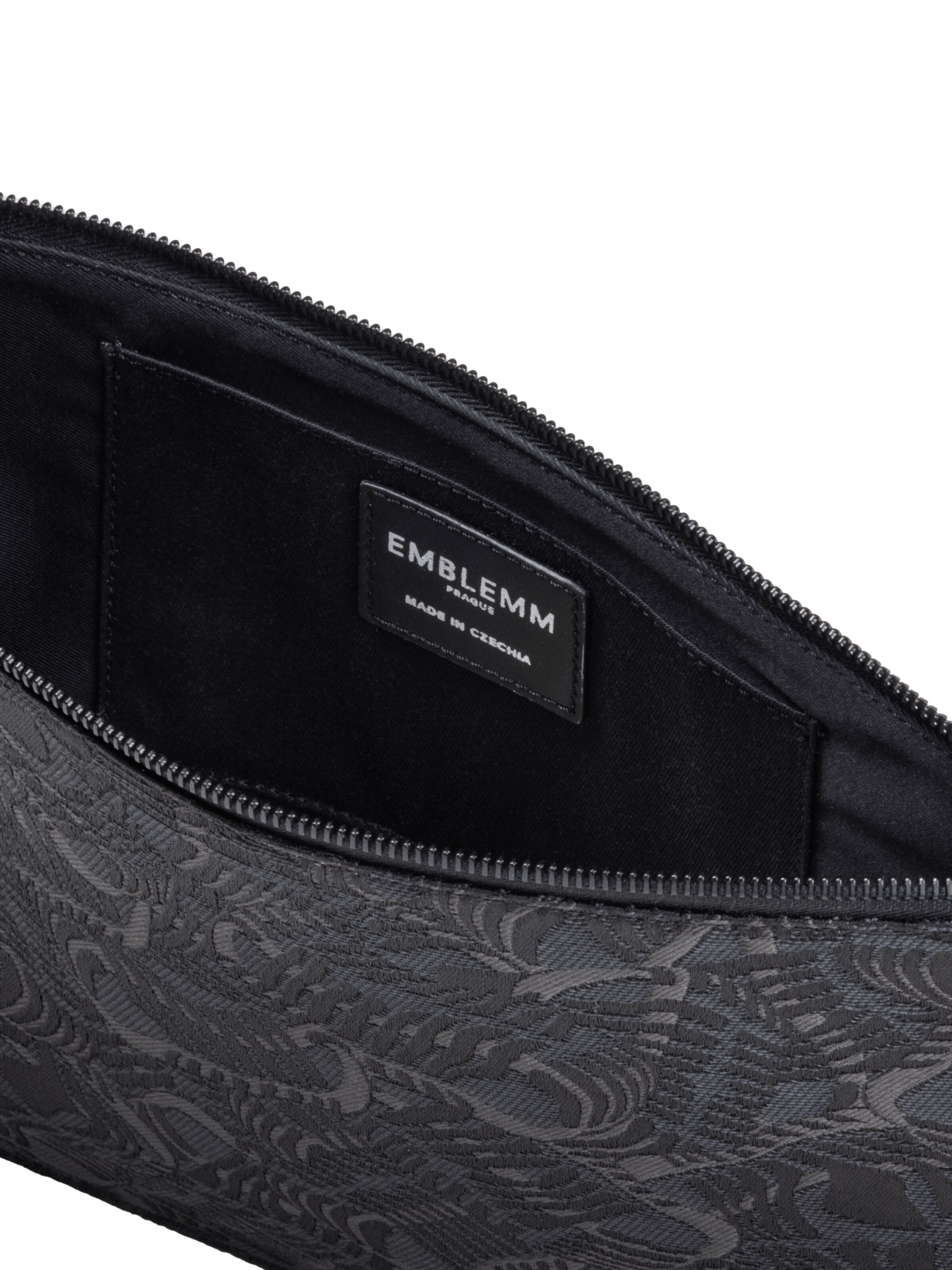 EMBLEMM Etui 'Double Portfolio in Liquid Mic Jacquard' in Zwart