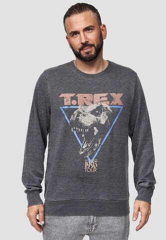 Recovered Sweatshirt 'Jurassic Park T-Rex 1993' in Grijs: voorkant