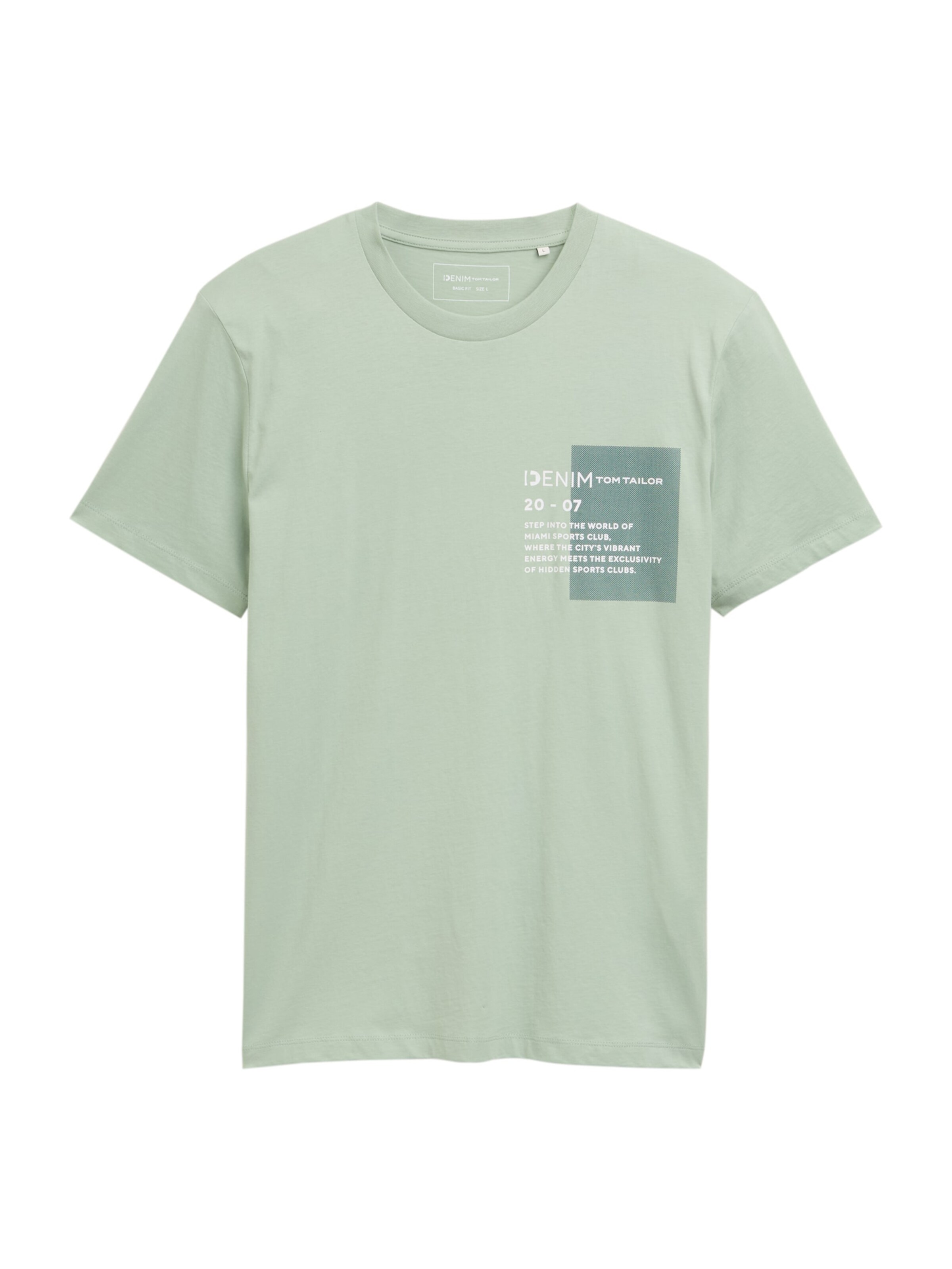 T-Shirt TOM TAILOR DENIM en vert : devant
