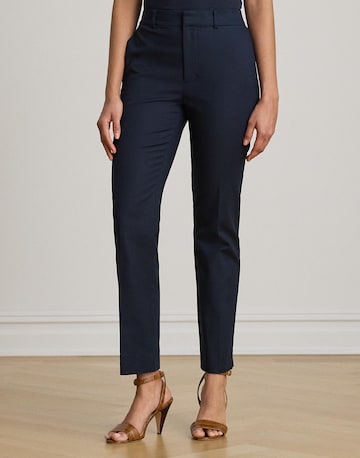 Lauren Ralph Lauren regular Παντελόνι με τσάκιση σε μπλε: μπροστά