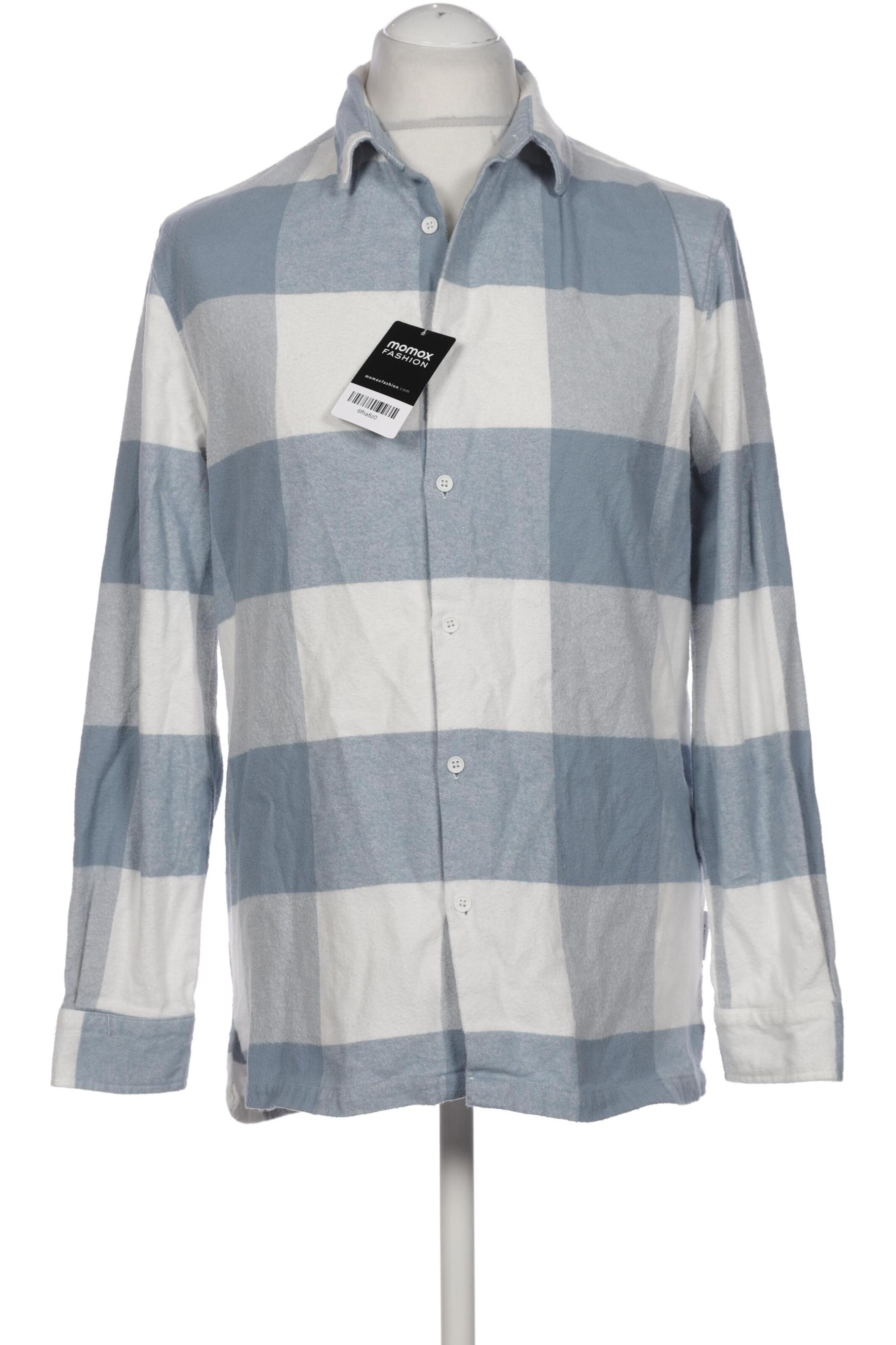 Bershka Button Up Shirt in S in Blue: front