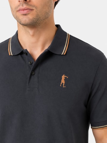 Boxeur des Rues Shirt 'Herren Poloshirt Boxeur des Rues aus Piqué-Baumwolle, Anthrazitgrau, Orange Akzente' in Grey