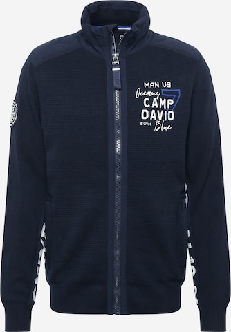 CAMP DAVID Gebreid vest 'Ocean´s Seven II' in Blauw: voorkant