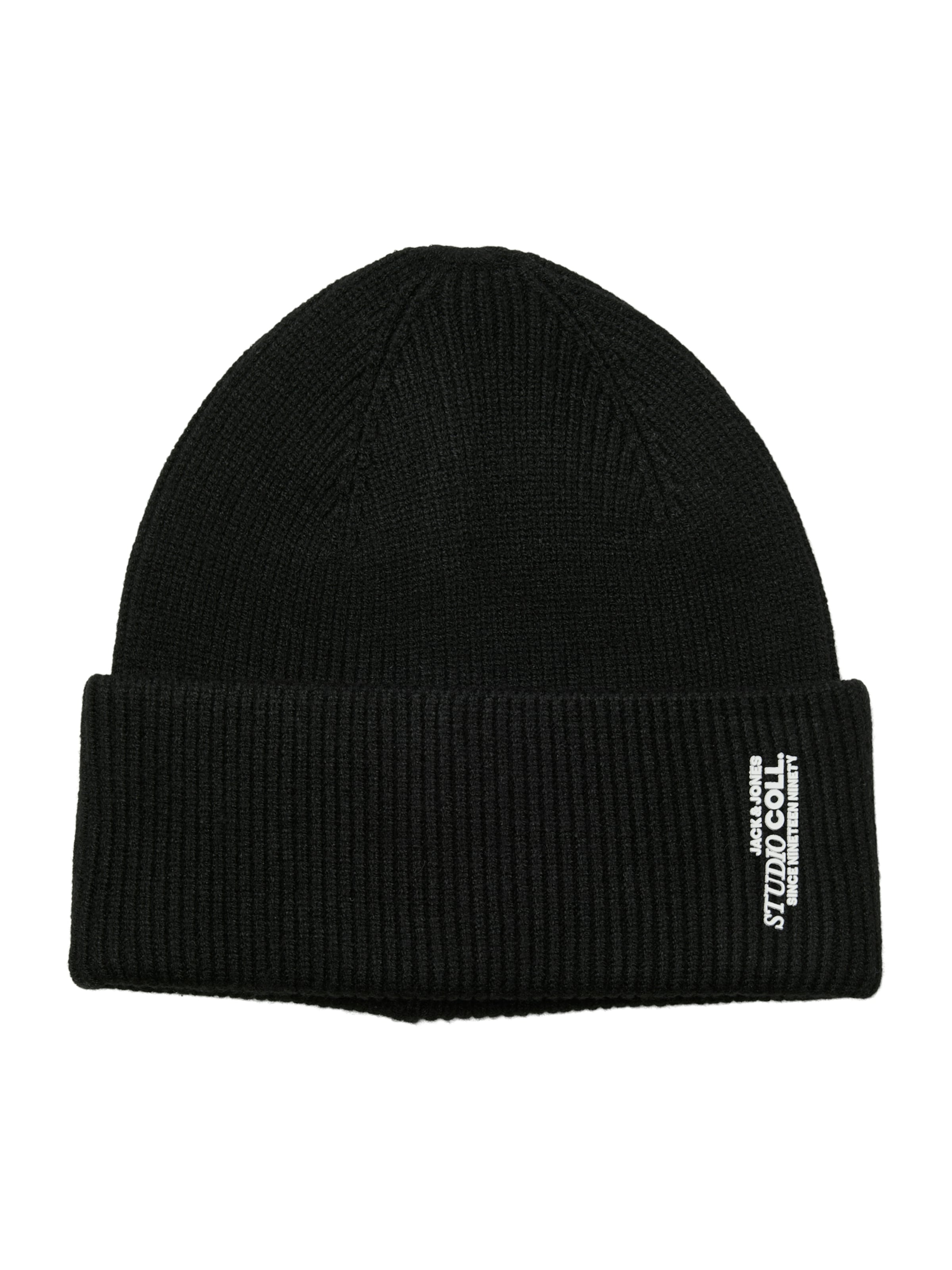 JACK & JONES Beanie 'JACCOLL' in Black: front